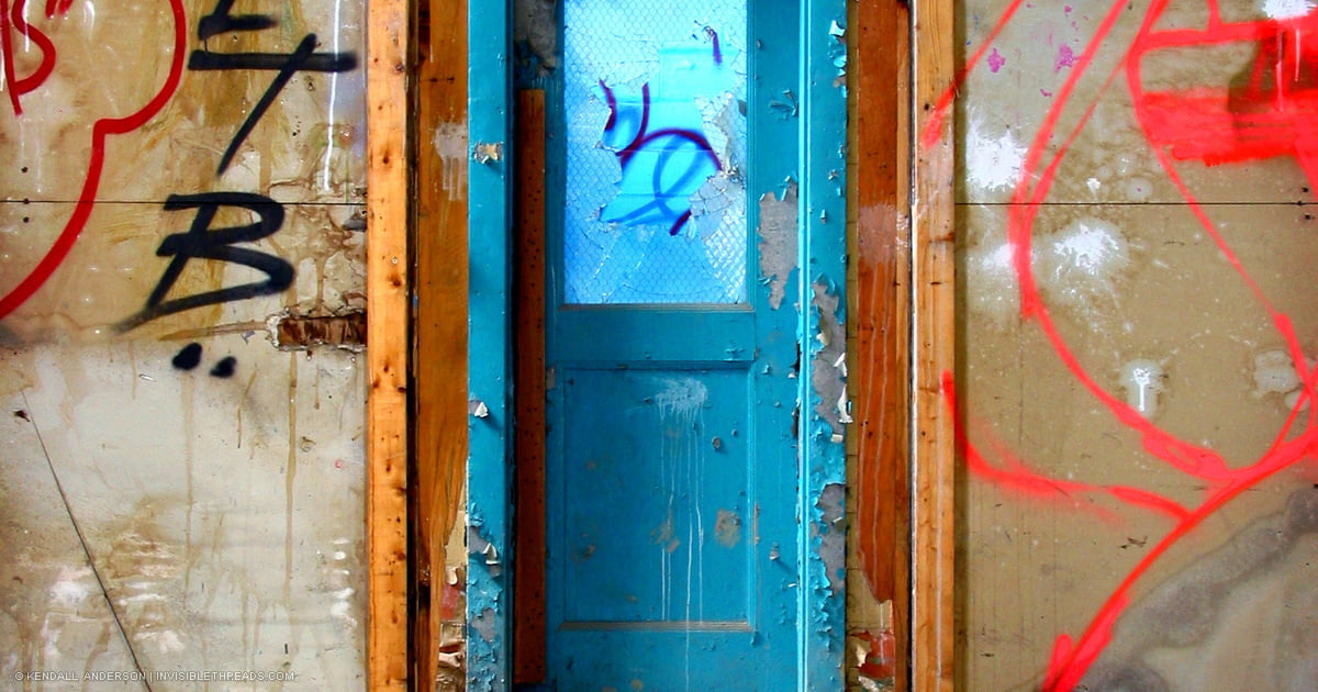 Blue Bathroom Door John Inglis Co. Plant Invisible Threads