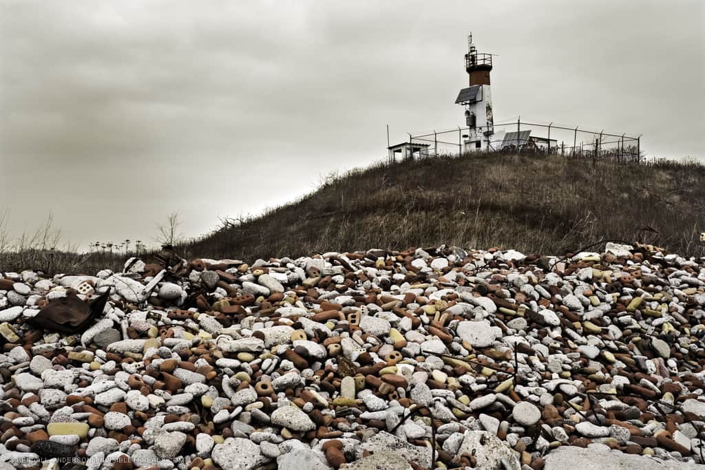The concrete rubble at the end of the Leslie Street Spit